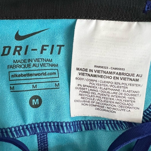 Nike Dri Fit Printed Training Tights Cropped Leggings Blue Women’s Size M - Picture 9 of 10